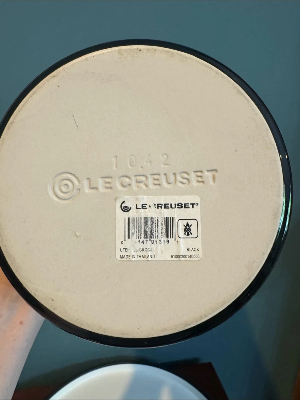 Large Le Creuset Stoneware Utensil Holder Crock - Black